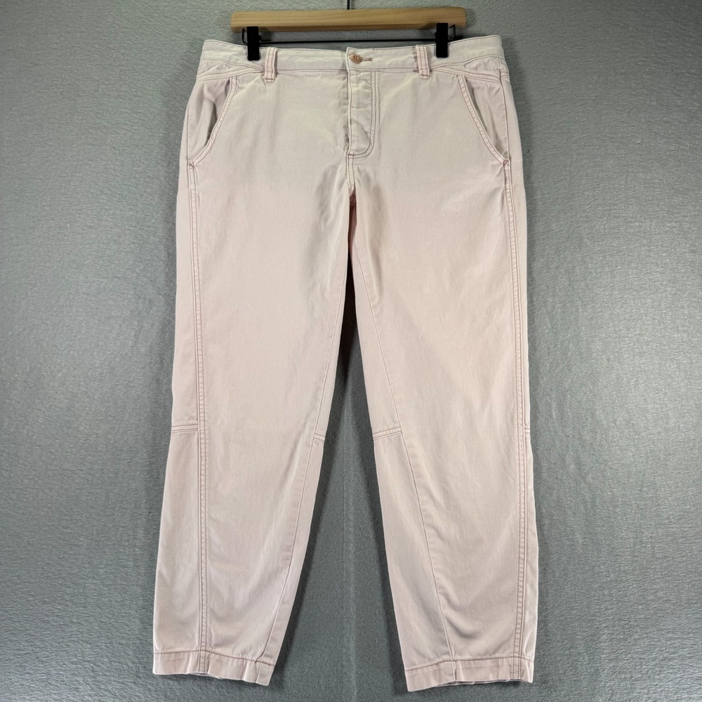 Prana Jeans‎ Womens 12 White Tapered Comfort Classic Hike Outdoor High Rise